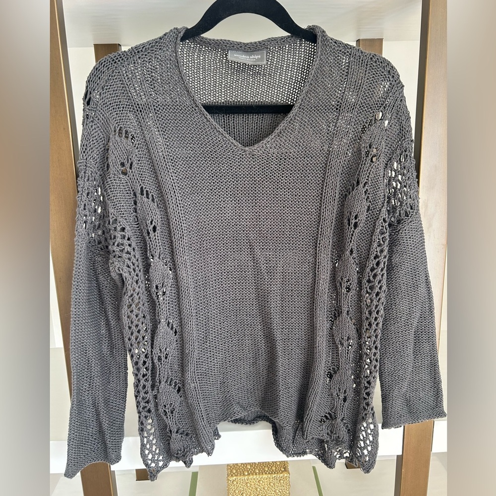 Wooden Ships Charcoal Knit Sweater